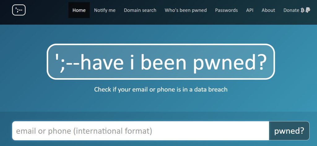Have I Been Pwned Web 1